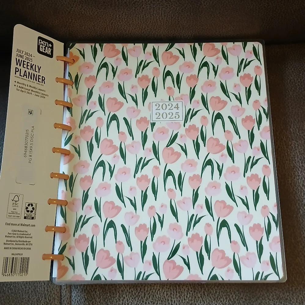 Pen + Gear 12 month disc-bound planner 2024 to 2025